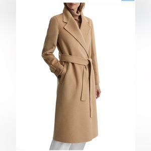 NWT Gorgeous Wool Camel Belted Wrap Coat by REISS Like New size 10